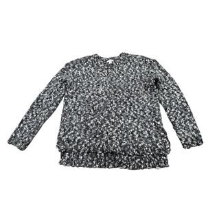 J.Jill Women’s Wool Blend Boucle Knit Sweater Black White Textured S